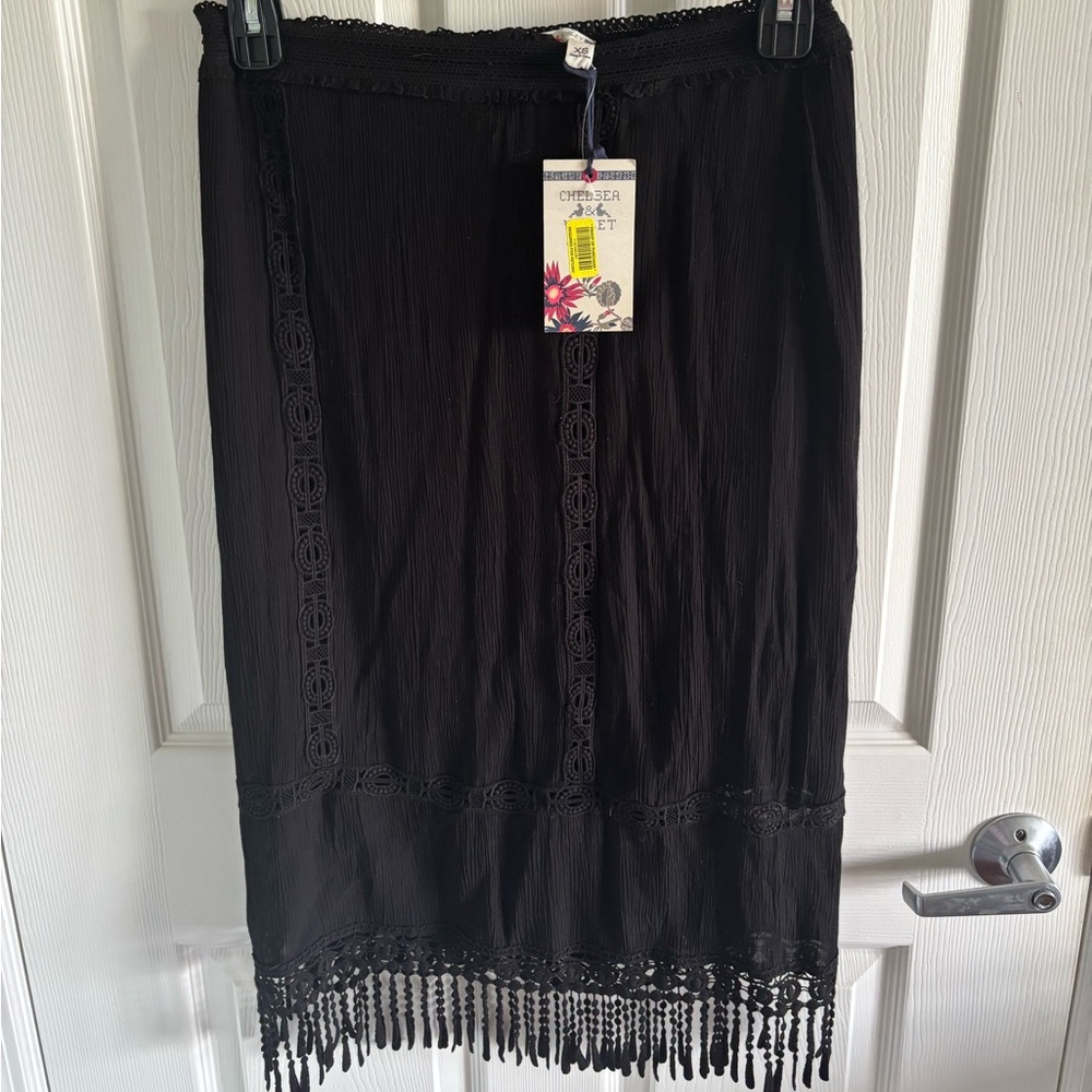 Chelsea & Violet - Black Skirt with Crochet Detail